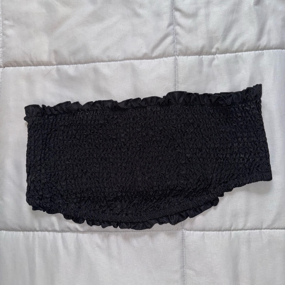 SHEIN Black Smocked Bandeau Tube Top Size 1X